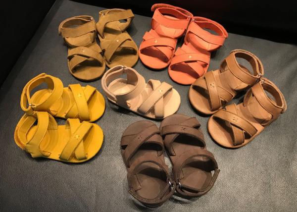 Rubber Sole Open Toe Leather Baby Walking Shoes