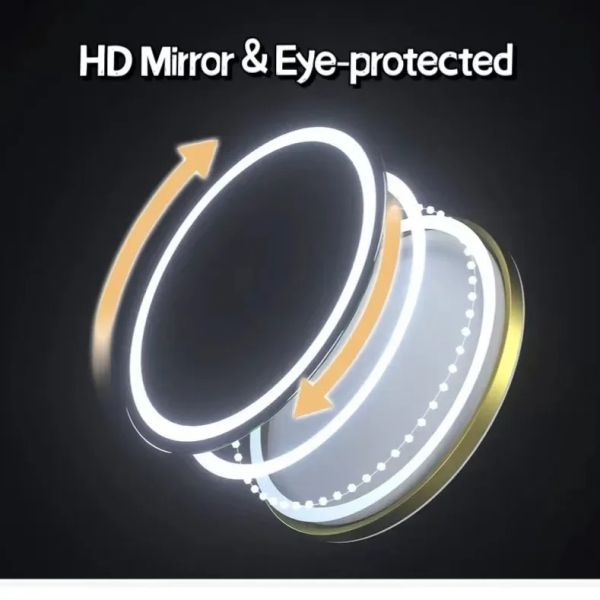 Makeup Mirror with 10X Magnification and Smart Touch Dimmable 3 Modes 360° Rotation White Vanity Mirror with Lights (WH-MR-72)