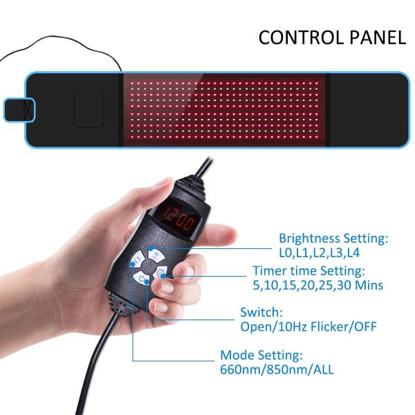 utilisation à la maison de ceinture de thérapie de lumière rouge de 660nm 850nm pour le soulagement de la douleur de perte de poids