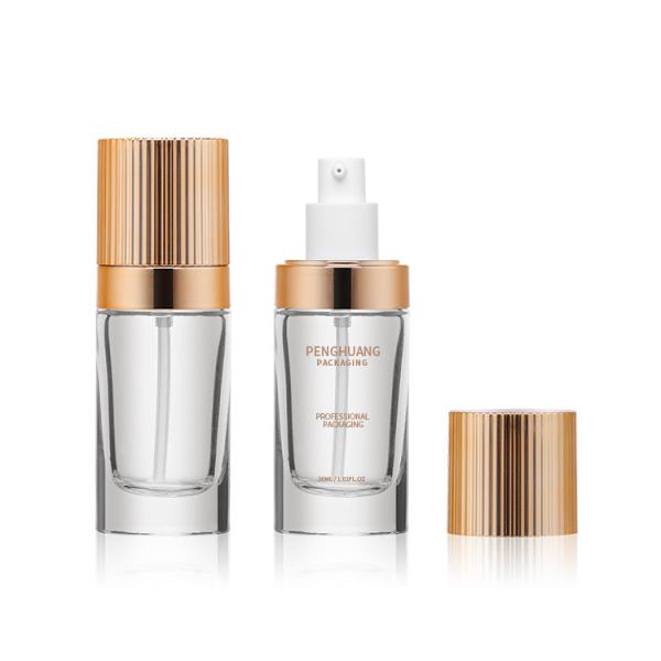 La base 30ml liquide claire à bouteilles la surface givrée par pompe de verre