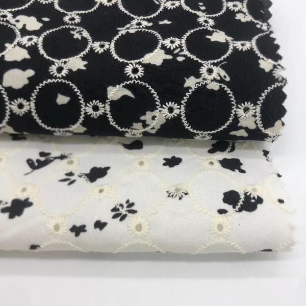 Fashionable Cotton Embroidery Fabric Yarn Count M04-LK013