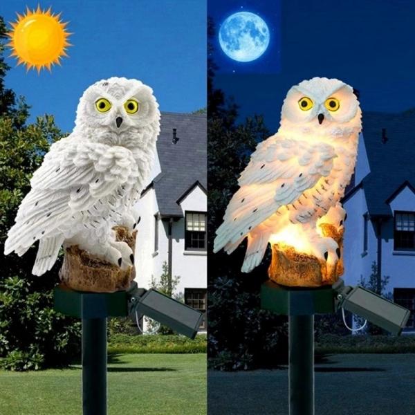 Warm White Plastic Solar Light Crafts Lawn Lights Garden Owl Lights 2700K IP55