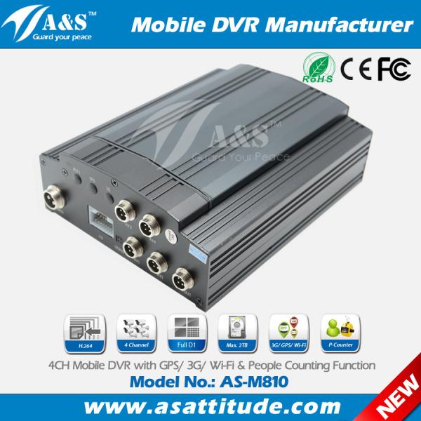 Full D1 4CH H.264 3G Car DVR with Passanger Counter