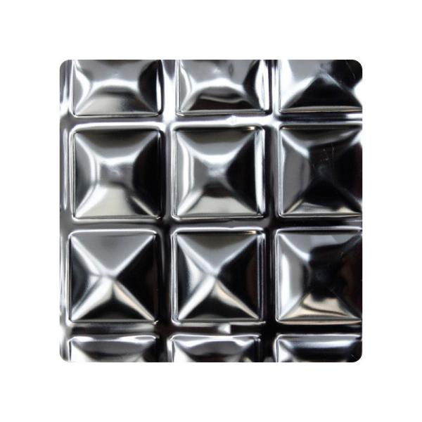Decorative Metal Materials Stamping Finish 304 316 PVD Black Color Diamond Embossed Stainless Steel Sheet