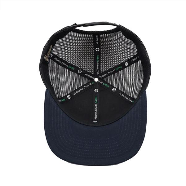Coroa lisa do alto nível do tampão de 5 esportes do basebol de Bill Mesh Snap Back Trucker Hat do painel