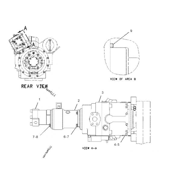 TQ385c TQ380b Гидравлический двигатель вентилятора, 170-9918 10R3223 Моторный топливный насос