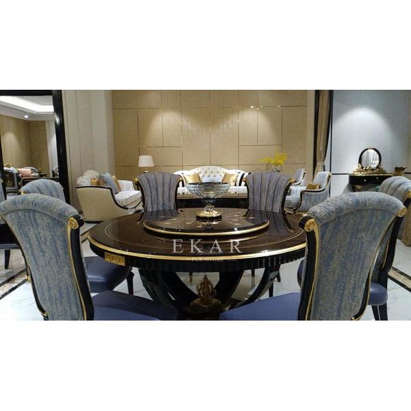 Italian Luxury Round Dining Table With Rotating Centre