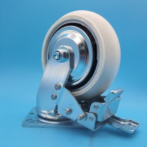 Industrial Load Heavy Duty Casters Loading Bearing White Pu  Singel 8