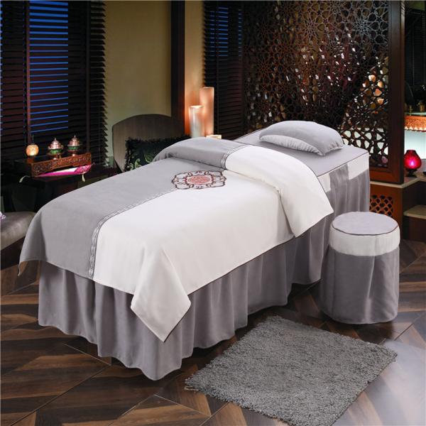 Modern Style Massage Table Sheet Cover Set Luxury Spa Pure Microfiber 4 Piece Bedding