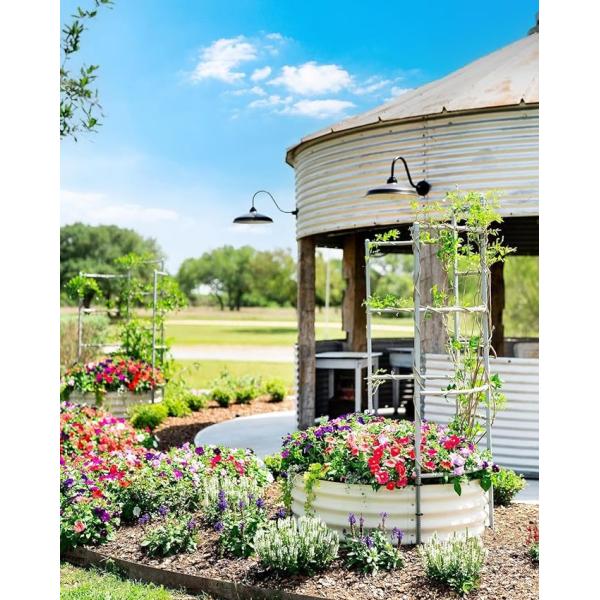 Modern Round Galvanized Garden Beds Above Ground Metal Planters For Vegetable 3.5*0.92 Ft