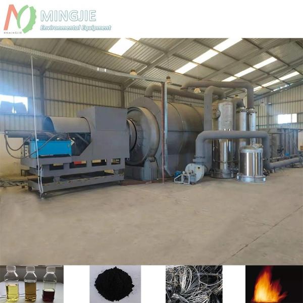 Pyrolysis Oil and Carbon Black from Waste Tires Power Plant for Sustainable Energy