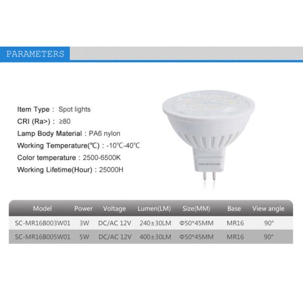 MR16 5w led spot lamp SMD 2835 led lamp manufacturers