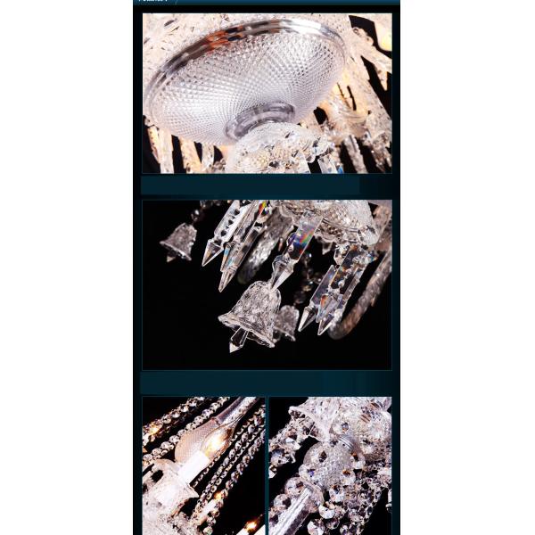 Silver Candle Crystal Chandelier Light With Lampshade （WH-CY-60)