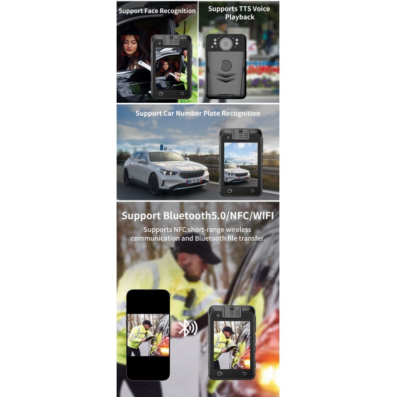Factory Price 4G Noise Reduction Body Worn Camera with EIS CMOS Camera IP68 Flash Alarm 2 Meters Drop G-Sensor Camera for Record