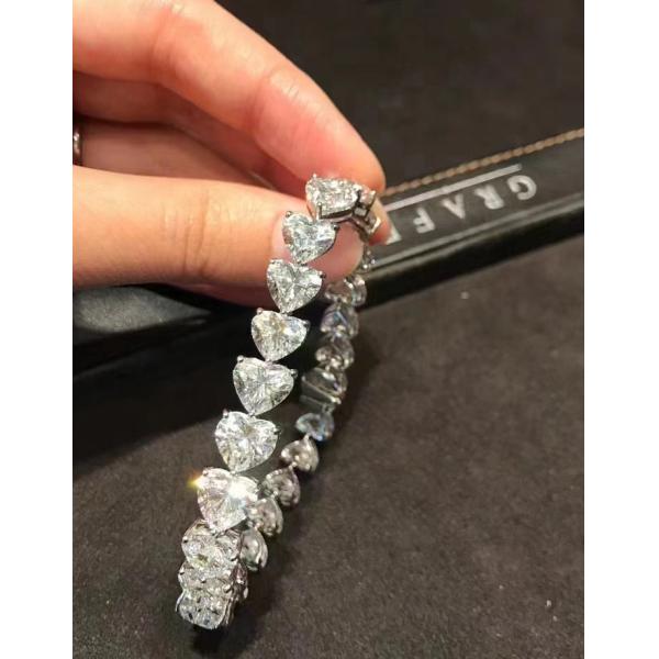 Сердечная форма Вечный бриллиантовый браслет Лаборатория Выросший бриллиантовый браслет Драгоценные бриллиантовые украшения