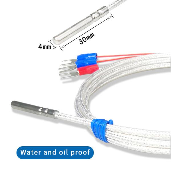 Temperature Controller Thermocouple Sensor Cable Stainless Steel Probe Tube PT100 -50°C~200°C