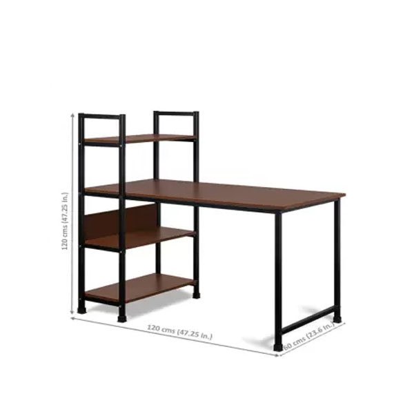 Living Room Furniture Vintage Soho L Shape Wood Frame Study Workbench with Metal Legs