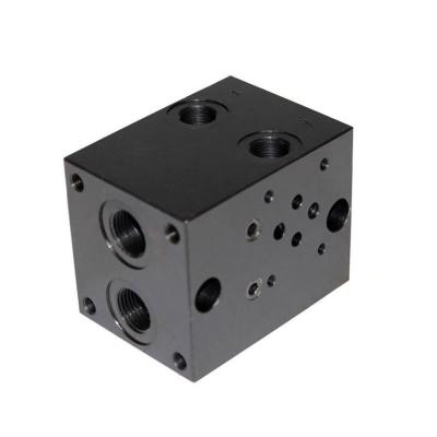 CNC que mói a superfície anodizada preta do tratamento do distribuidor hidráulico da distribuição