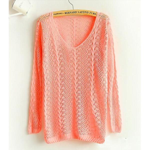 Crochet,pullover Hollow Out Golden Thread women sweater Knitted Loose Sweaters warm pullovers