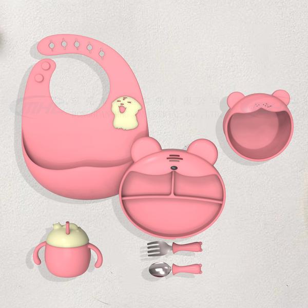 MHC 4 Months Baby Feeding Cup with Straw 50 Pieces Dish and Handles Gift Set