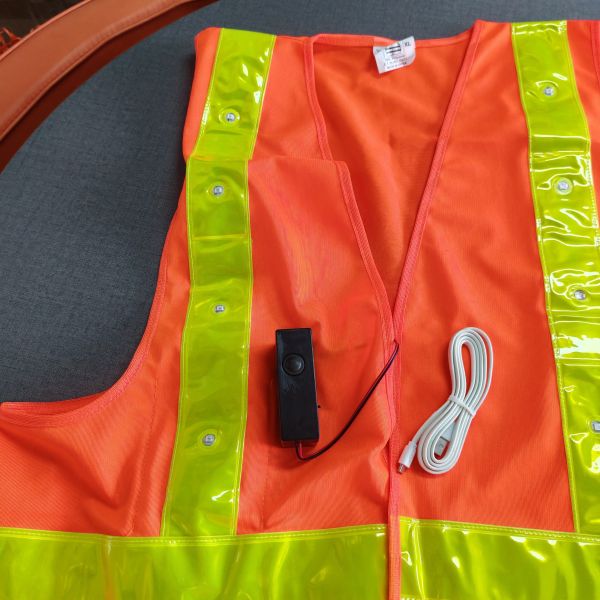 Safety Reflective Jacket 12 LED Light-Up Safety Vest with Reflective Strips – Ideal for Workers, Rechargeable Battery Workers & Cyclists Vests
