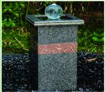 Rolling Granite Ball Fountain , Stone Sculpture Outdoor Garden Fountains