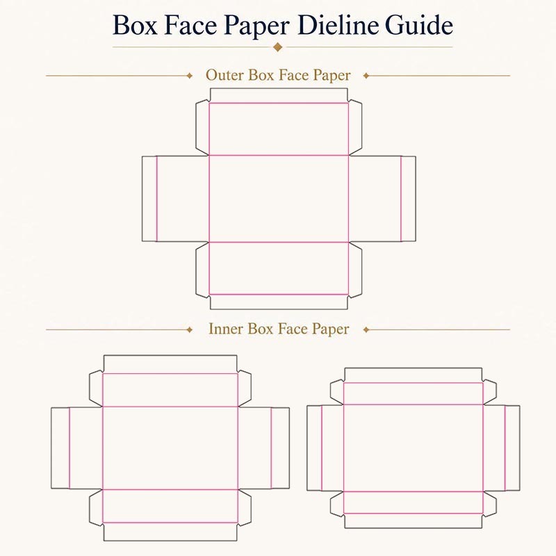 Gold Foil Specialty Paper Skincare Gift Box with Custom Paper Insert