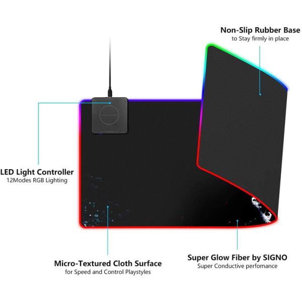 Нежность циновки клавиатуры PU 15W СИД беспроводная поручая расширила Mousepad