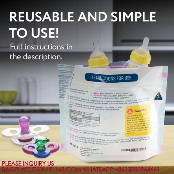 MICROWAVE STERILIZER BAG Recyclable Travel Baby Bottle Cleaner Microwave Sterilizer Bag