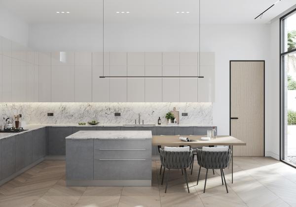 Montar Custom L-Formado Laca Branco Shaker Armários de Cozinha
