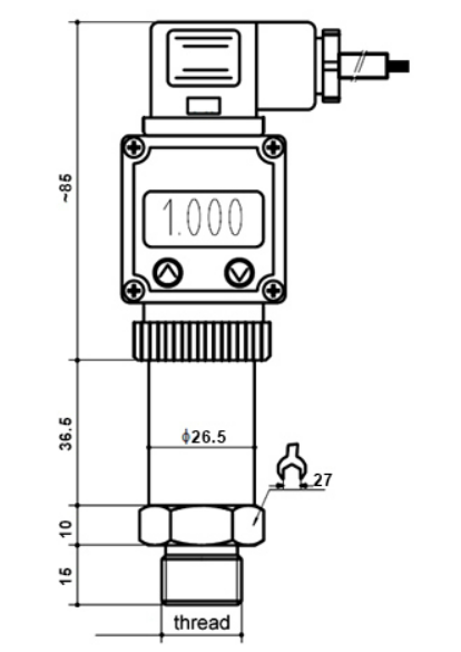 Digital Pressure Sensor for Hydraulic/Steam/Air