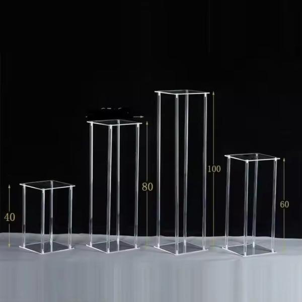 Wholesale Square Acrylic Flower Stand for Wedding Event Centerpieces Decoration