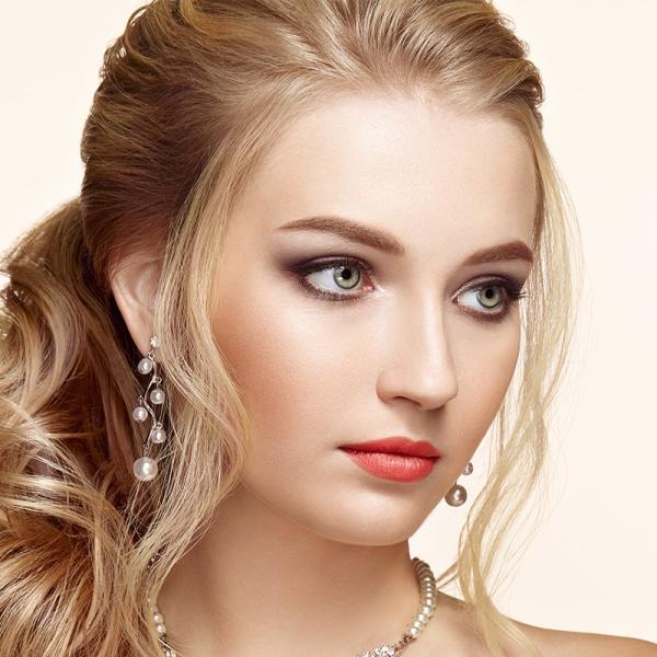 Custom Reusable Brown Colored Contacts Lenses Yearly For Blue Eyes