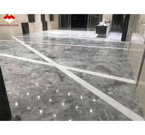 Yinsha Italian Grey Marble Stone Big Slab for Hotel Floors and Interior Home Stairs