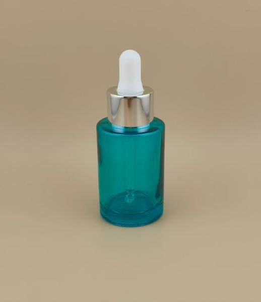 New Design Clear Cyan Smooth Round Dropper Bottle K-GBL30 for Essence