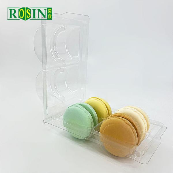 4 Cavity Clear Plastic Macaron Trays Clamshell Packaging Container