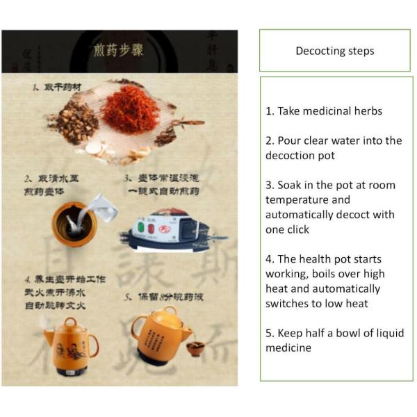 Portable Health Pot Decocting Traditional Chinese Medicine with and No Harmful Chemicals