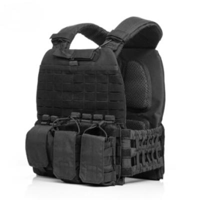 Black Polyester Tactical Weighted Training Vest Adjustable Weighted Vest
