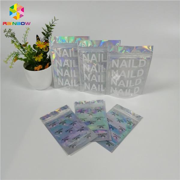 Окно ясности фольги лоснистой сумки организатора макияжа Мылар косметической голографическое с изготовленным на заказ логотипом