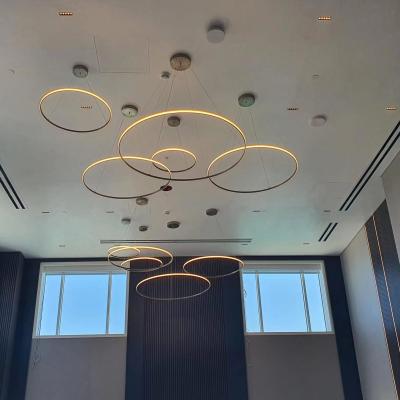 Lâmpada de pingente LED redonda personalizada para decoração de grandes lugares públicos