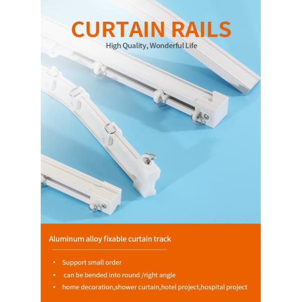 Ceilling Mounted Aluminum Shower Curtain Hook Curtain Track With Accessories