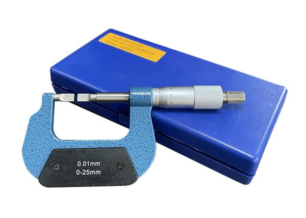 Starrett Type 0-25mm Blade Micrometer for Measuring Narrow Grooves, Keyways and Small slots