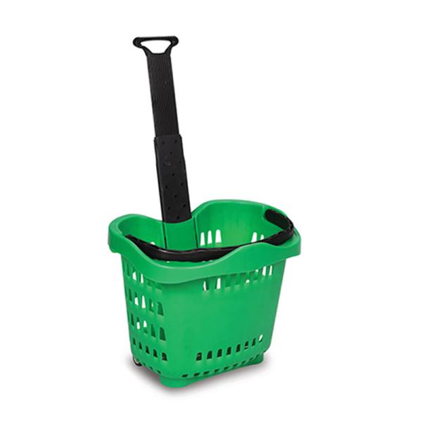 Plastic 35L Supermarket Shopping Basket Red Blue Green