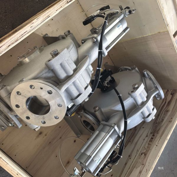 Dual channel casting aluminum diverter valve for pneumatic conveying