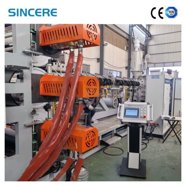 Plastic Sheet Extrusion Machine with 75-355Kw Motor Power for PP, PE, ABS Raw Material and 0.35-100mm Plate Thickness