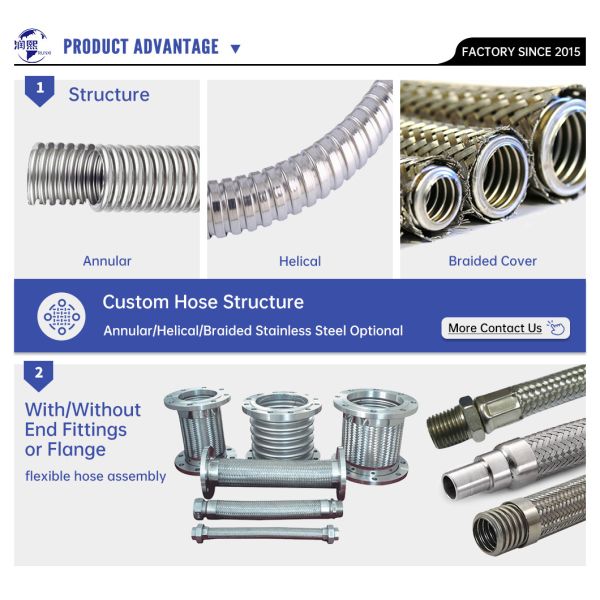 Braided Flexible Hose Stainless Steel 304 321 Metal Flexible Water Hose