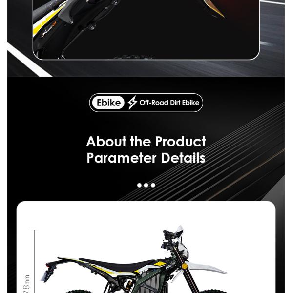 72V Electric Off-Road Motorcycles Max. Speed 80km/h Moto Electrique for Motor Vehicle