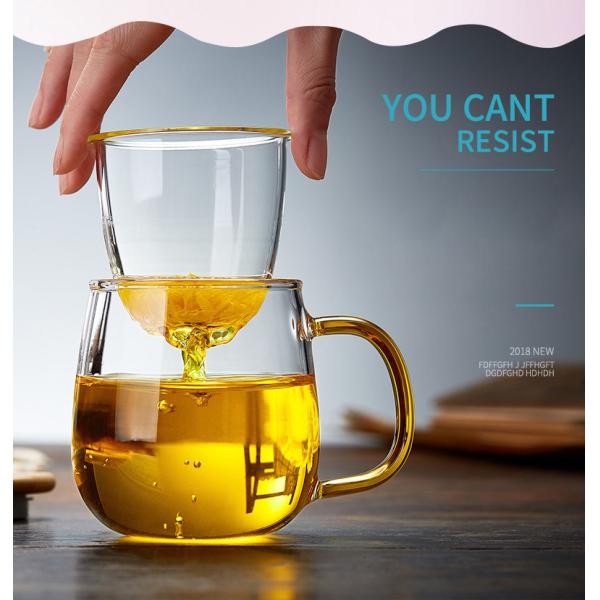 Чашка чая с Инфузер, рука бамбуковой ясности крышки стеклянная дунутый создатель чая офиса