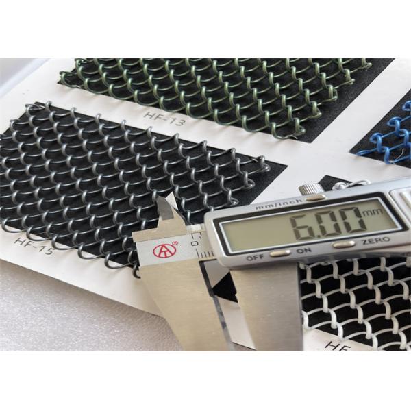 Diamond Hole Architectural Metal Coil Curtain 5mm 6mm Wire Diameter