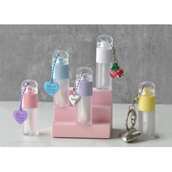 Flat Cap 4 ml Round Lip Oil Bottle Custom logo Big Brush Lip Gloss Tube